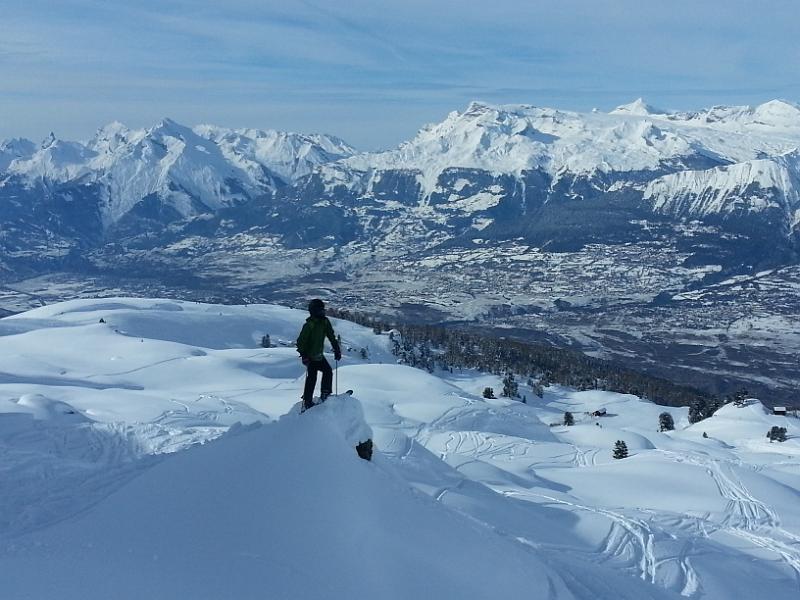 20130210_140814.jpg - Tiefschneefahren Télé Mont Noble Nax - Blick aufs Rhonetal