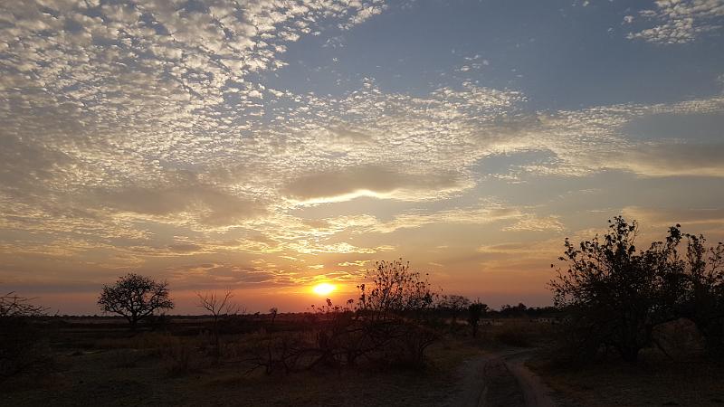 20161007_181115.jpg - 7.10. Sunset bei Third Bridge Campsite, Moremi GR, Okavanga Delta